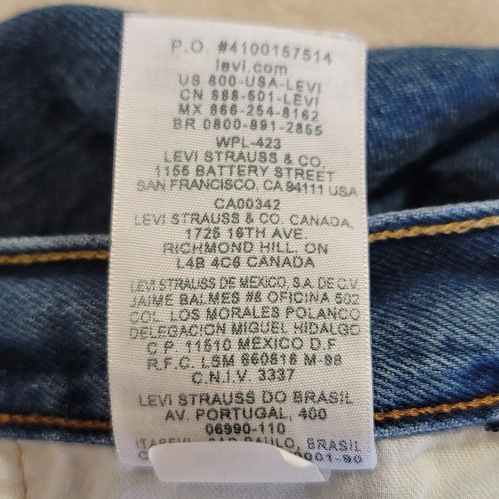 Y2K Levi's 501 Original Fit Mens 35x30 (33x27.5) Blue Jeans Straight Button Fly - Picture 13 of 14